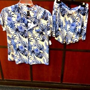 Women’s Poly Elastane Short Sleeve Two Piece Set